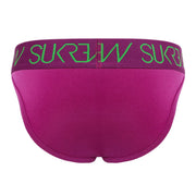 SUKREW Classic Briefs Unlined Jacquard Waistband Stretchy Brief in Deep Purple 42