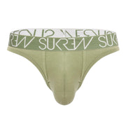 SUKREW Classic Stretchy Thong Flexible Unlined Contour Pouch Green Khaki 19
