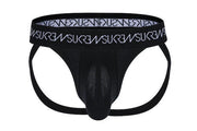 SUKREW Jockstrap Low-rise Font Soft Cotton Stretchy Jock in Twilight Black 25