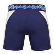 SUKREW Long Boxer SPRINT Cycle Short With Large Contoured Pouch in Navy/Cream