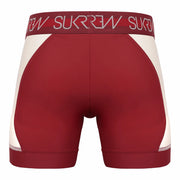 SUKREW Long Boxer SPRINT Soft Cycle Short Large Contoured Pouch Burgundy/Cream