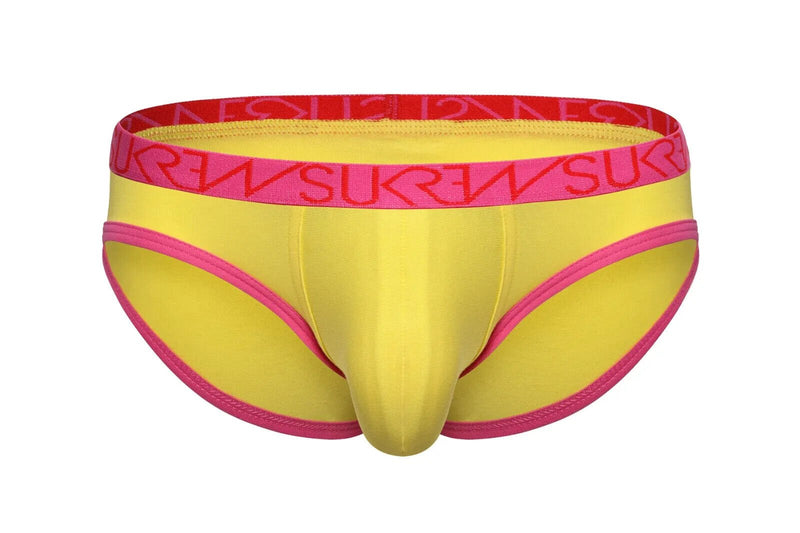 SUKREW Low - Rise Cotton Briefs Round Cupping Pouch Unlined Pineapple Yellow 391