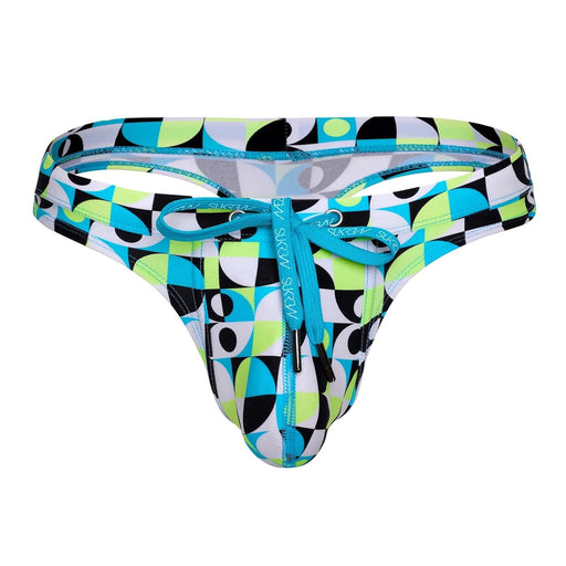 SUKREW Low - Rise Swim Thong Torrent Rounded Contoured Pouch Retro Lime 411