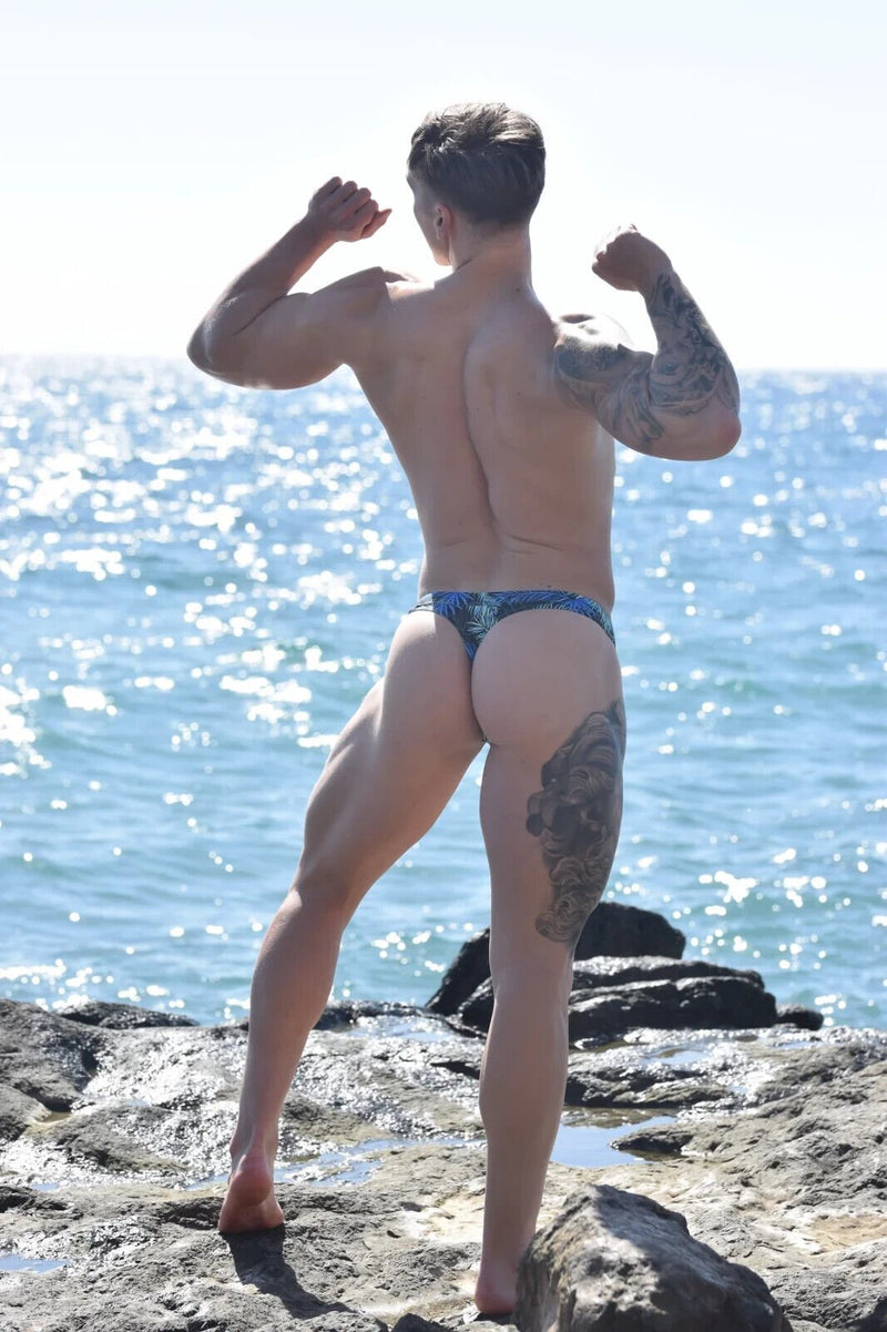 SUKREW Low - Rise Swim Thong Torrent Rounded Contoured Pouch Tropical Lime 413