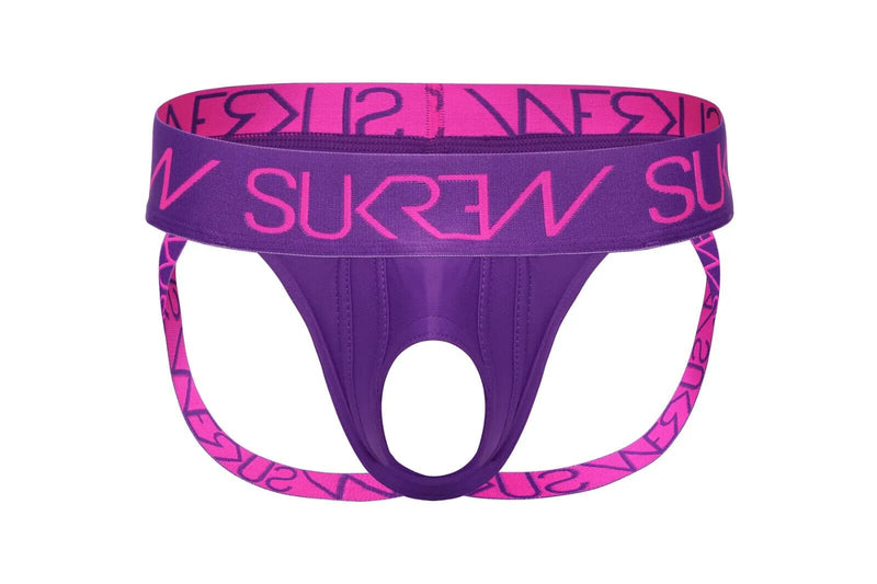 SUKREW U - Style Jock with Oval Front Low - Rise Jockstrap in Tyrian Purple 361
