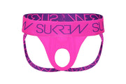 SUKREW U - Style Jockstrap with Oval Front Low - Rise Jock in Shocking Pink 361