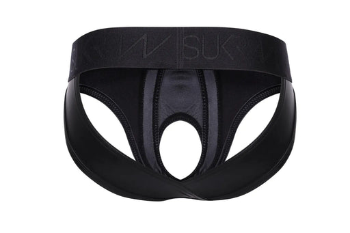 SUKREW U - Style V - Brief Nightlife Open Front and Back Rubber - Look Black 362