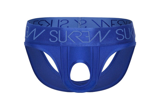 SUKREW U - Style V - Brief Open Front and Two Back Straps in Sapphire Blue 381