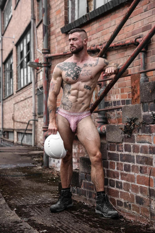 SUKREW Unlined Stretch Classic Thong With Large Contour Pouch in Diamond Pink 302