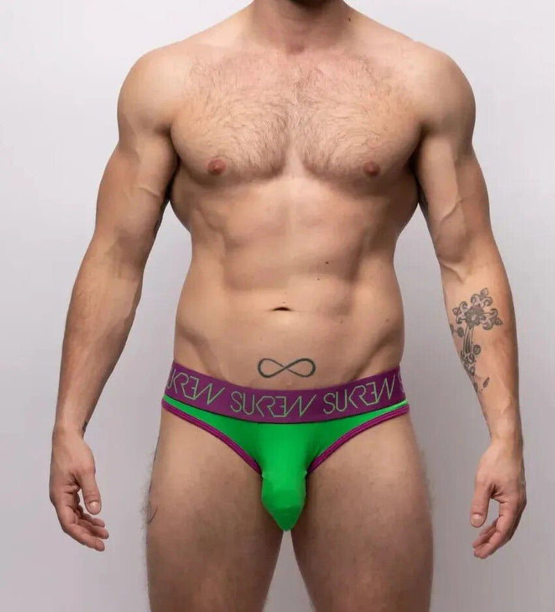 SUKREW V - Briefs Stetchy Open Back Lifting Straps V - Shaped Brief Verdant Green 34