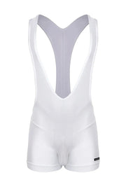 SUKREW V - Neck Singlet Bum Accentuating Bodysuit Low - Cut Side in Shimmer White 384