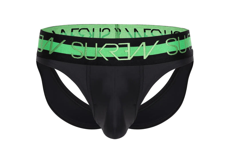 SUKREW V-Thong Shaped Hybrid 2-Back Lifting Straps Large Pouch Black 24