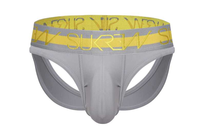 SUKREW V-Thong Shaped Hybrid 2-Back Lifting Straps Large Pouch Grey 24