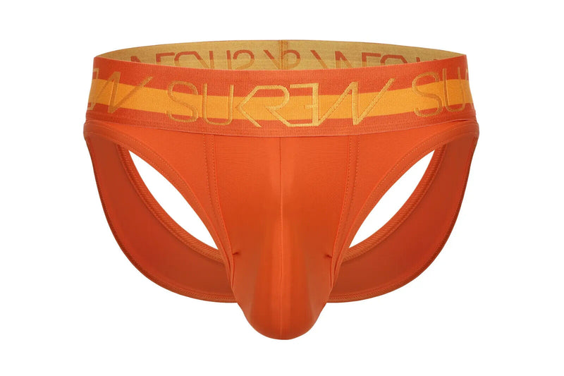 SUKREW V-Thong Shaped Hybrid 2-Back Lifting Straps Large Pouch Orange Jaffa 24