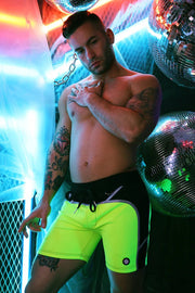 Swimwear BREEDWELL AKIRA UV Blacklight Reflective Neon Yellow Swim Shorts