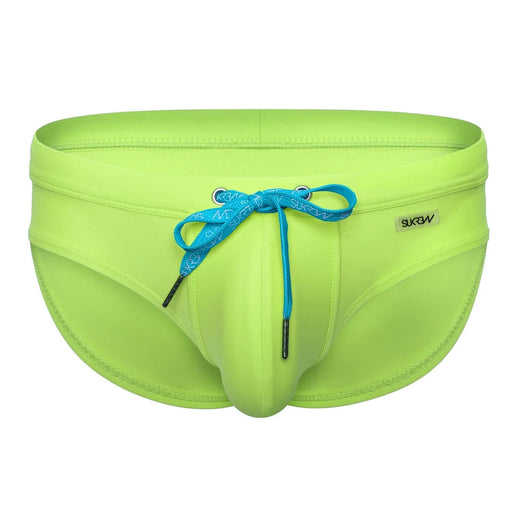 Swimwear SUKREW Torrent Swim Brief Unlined Rounded Contoured Pouch in Lime 421