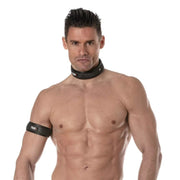 TOF PARIS 3D Collar Mesh Three Snap Buttons Adjustable O/S Black Grey 892