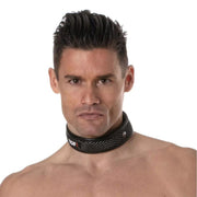 TOF PARIS 3D Collar Mesh Three Snap Buttons Adjustable O/S Black Grey 893