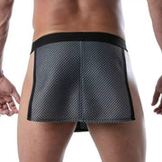 TOF PARIS 3D Waist Apron Mini Pockets Mesh Skirt in Grey 513