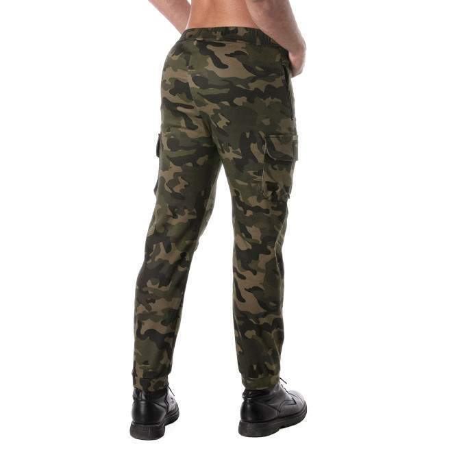 TOF PARIS Army Cargo Pants Stretch Camo Zipped Pockets Slim Fit Pant2