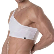 TOF PARIS Asymmetrical Half Tank Swim Chain Top Strap White 842