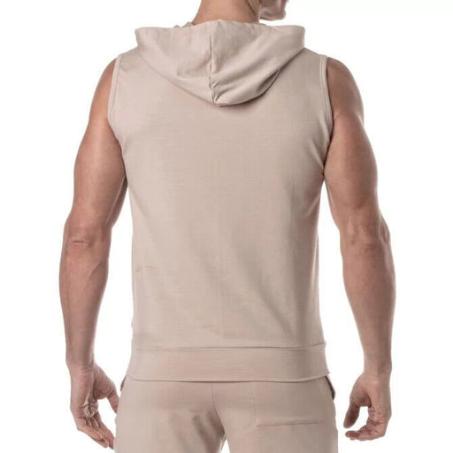 TOF PARIS Bamboo Sleeveless Hoodie Hypoallergenic French Terry Beige Tank 502