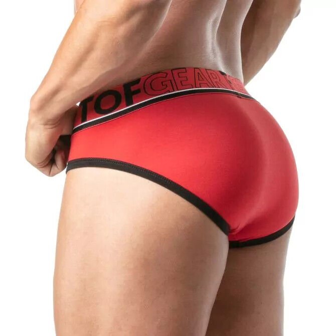 TOF PARIS Brief Champion Jacquards Cotton Bi - Stretch Low - Waisted Briefs Red 283