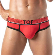 TOF PARIS Brief Champion Jacquards Cotton Bi - Stretch Low - Waisted Briefs Red 282