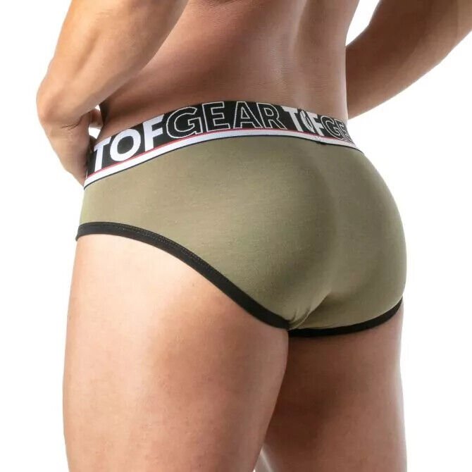TOF PARIS Briefs Champion Jacquards Cotton Bi - Stretch Low - Waisted Brief Khaki 283