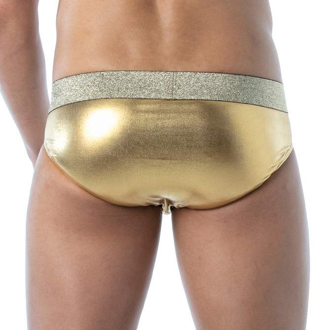 TOF PARIS Briefs Magic Gold Laminated Microfiber With Lurex Waistband