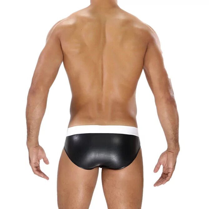 TOF PARIS Briefs With Generous Pouch in Realistic - Leather Black/White 585