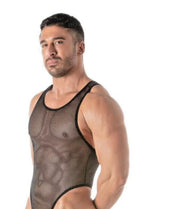 TOF PARIS Circuit Fishnet Body - Thong Transparent Mesh Bodysuit Black 53