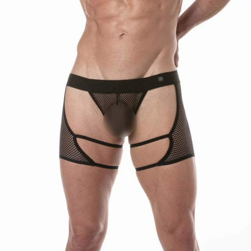 TOF PARIS Circuit Fishnet Chaps Thong Mesh Elastic Edge Black 871