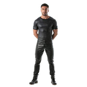 TOF PARIS Fetish T-Shirt Faux Leather Stretch Shirt Black 44