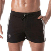 TOF PARIS Football Short Soccer Inspired Mid-Thigh Stretchy Black Shorts