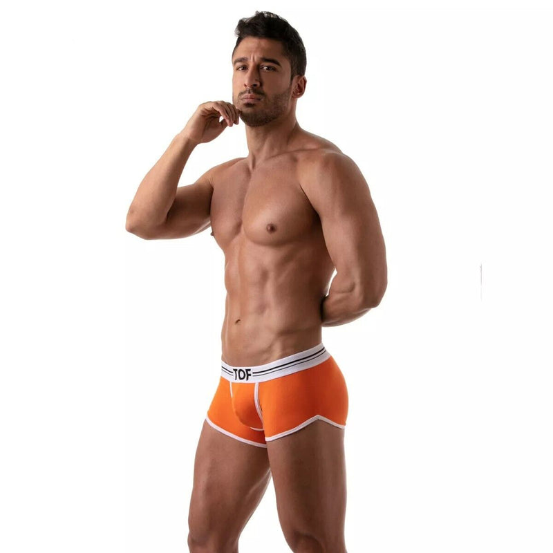 TOF PARIS French Boxer Low - Rise Trunk Stretch Soft Cotton Jersey in Orange 934