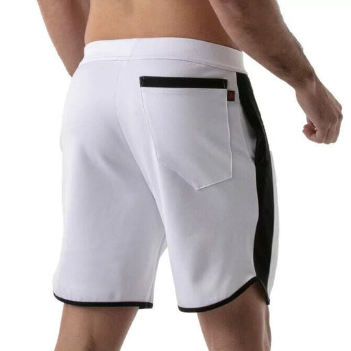 TOF PARIS Gym Long Shorts Antibacterial +50 UV Protection Sports Short White 122