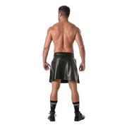 TOF PARIS Kinky Large Side Zipped Pocket Skirt Faux Leather Asymmetrical Black 165