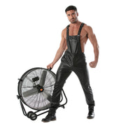 TOF PARIS Kinky Original Faux Leather Overalls Pants Zip-pocket Adjustable