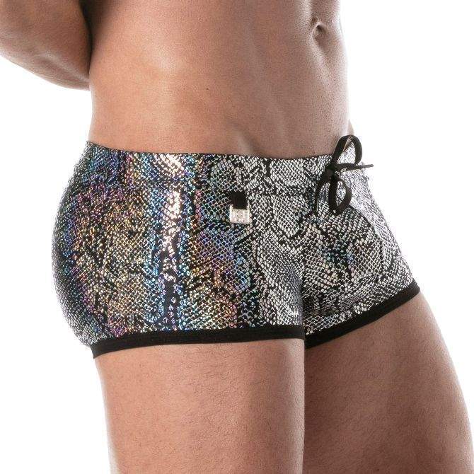 TOF PARIS Low-waisted Swimwear Splendid Shorty Swim Trunks Silver