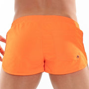 TOF PARIS Neon Mini Swim Shorts Fitted Cut Inner Mesh Fluorescent Orange 263