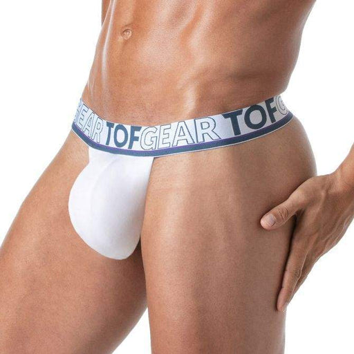 TOF PARIS Stringless Thongs Champion Soft Cotton Pouch Jacquard White 701