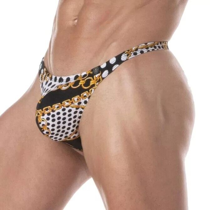 TOF PARIS Swimwear Baroque Swim Thongs Low - waisted Slim Fit Fully Lined Black1