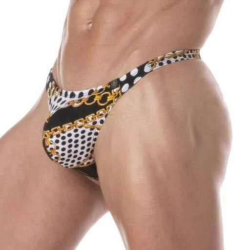 TOF PARIS Swimwear Baroque Swim Thongs Low - waisted Slim Fit Fully Lined Black1