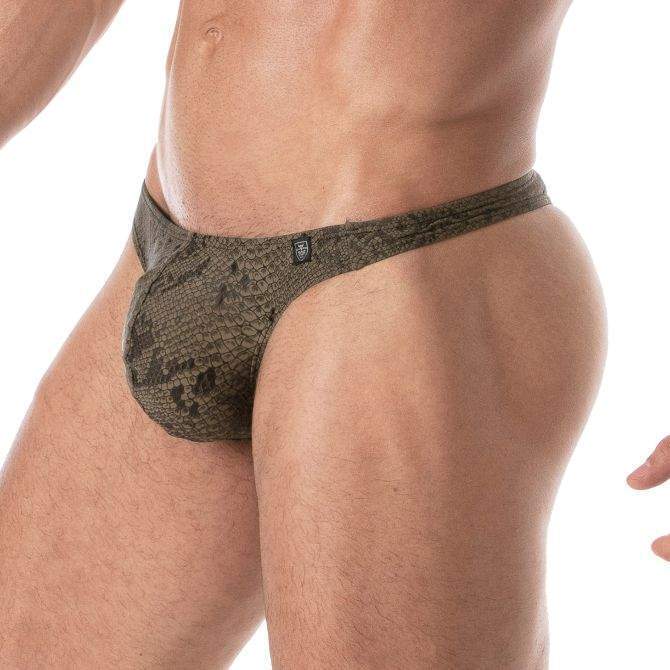 TOF PARIS Swimwear Splendid Ultra-Light Swim Thongs in Khaki Green