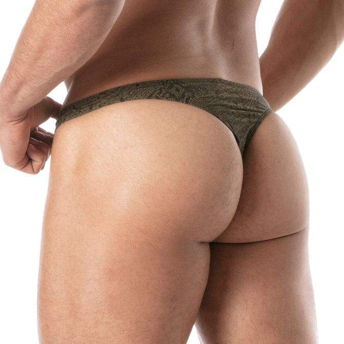 TOF PARIS Swimwear Splendid Ultra-Light Swim Thongs in Khaki Green