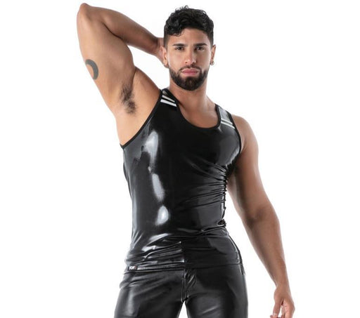 TOF PARIS Tank Top 100% Latex Second - Skin Sleeveless Black Datex T11