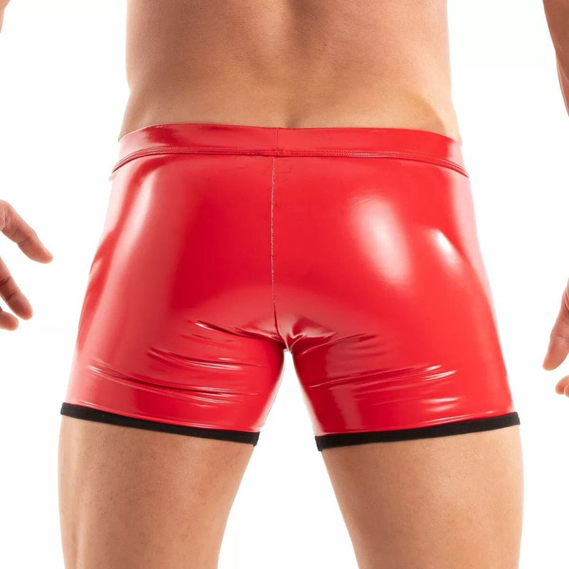 TOF PARIS Vinyl Easy Access Boxer With Clever Front Opening in Bold Red 545