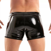 TOF PARIS Vinyl Easy Access Boxer With Clever Front Opening in Shiny Black 1023