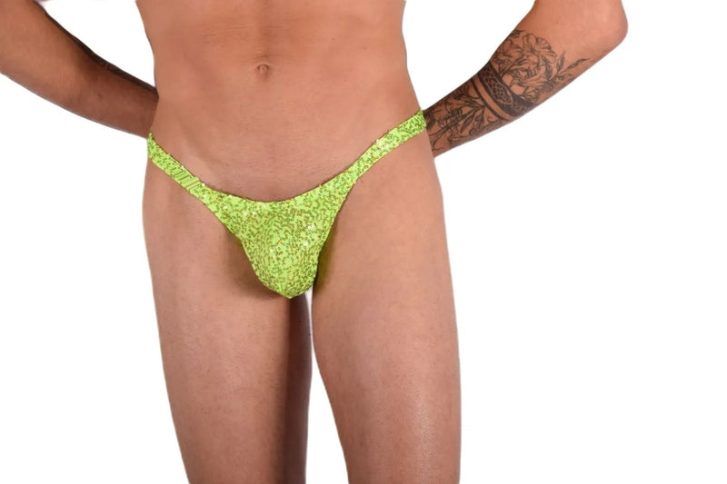 SMU Mens Flash Sequin Thong NEON 33453 MX11